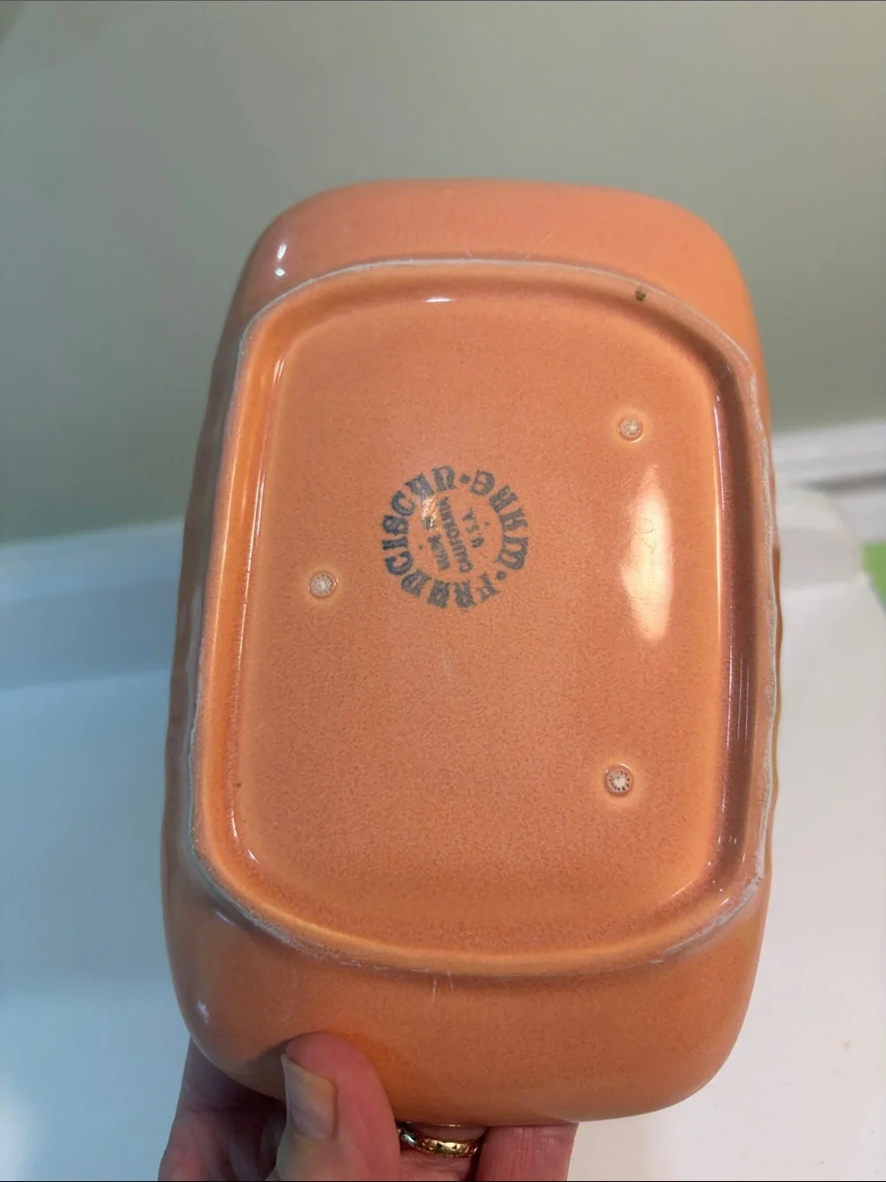 Vintage Franciscan Ware Coronado Satin Coral Butter Dish Trinket Soap Dish USA - Picture 2 of 4